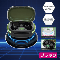 【ブラック】ワイヤレス充電！TWSイヤホンVERTEXα