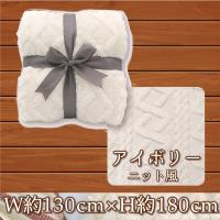 【アイボリー・ニット風】超暖×極上　プレミアムデザイン毛布