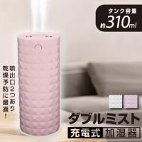 【ピンク】ダイヤカット充電式ミニ加湿器