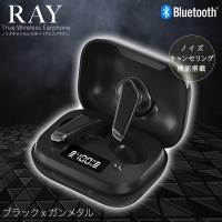 【ブラック×ガンメタリック】ノイズキャンセル機能付き 完全ワイヤレスイヤホンRay2α