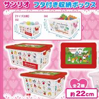 【ホワイト】サンリオキャラクターズ　フタ付き収納ボックス（S）