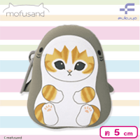 【グレー×キャメル】mofusand サメにゃんシリコンポーチ