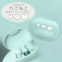 【アイスグリーン】たこねこ パステルワイヤレスイヤホン