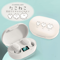 【オフホワイト】たこねこ パステルワイヤレスイヤホン
