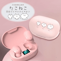 【ピンク】たこねこ パステルワイヤレスイヤホン