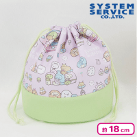 【パープル×グリーン】すみっコぐらし ふしぎなおともだち 巾着ポーチ