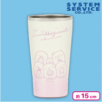 【クリーム×ピンク】すみっコぐらし すみっコとうみっコ キラキラグラデーション真空ステンレスタンブラー