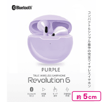 【パープル】完全ワイヤレスイヤホンRevolution6