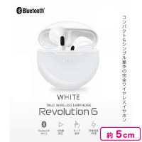 【ホワイト】完全ワイヤレスイヤホンRevolution6