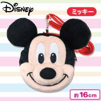 【ミッキー】コードリール付キャラフェイスポーチ