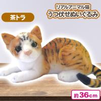 【茶トラ】リアルアニマル猫うつ伏せぬいぐるみ