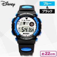 【ブラック：ブルー】ミッキー高級ウォッチ　デジタル