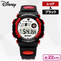 【ブラック：レッド】ミッキー高級ウォッチ　デジタル