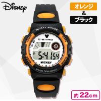 【ブラック：オレンジ】ミッキー高級ウォッチ　デジタル