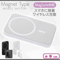 【ホワイト】ウルトーンマグネットタイプモバイルバッテリー