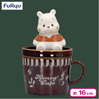 【ホワイトロゴ】くまのプーさん Cafe de HUNNY マシュマロ風ふた付きマグカップ