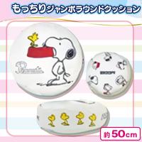 【スヌーピー＆ウッドストック】キャラクターもっちりラウンドクッション