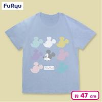 【ブルー】ミッキーマウス フェイスあつめるマスコット！Tシャツ