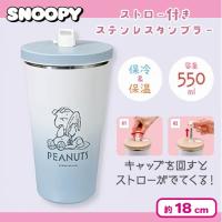 【アイスブルー】スヌーピーストロー付きステンレスタンブラー