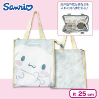 【シナモロール】サンリオ　保冷スクエアトートバッグ　ビッグフェイス