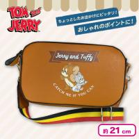 【ブラウン】トムとジェリー ワイドストラップショルダーバッグ