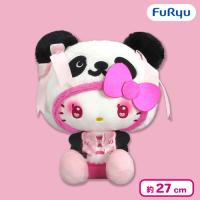 【ブラック】パンダ ハローキティ 中華ロリータBIGぬいぐるみ