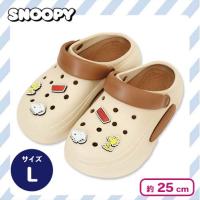 【ベージュ Ｌサイズ】スヌーピー 極厚EVAサンダル