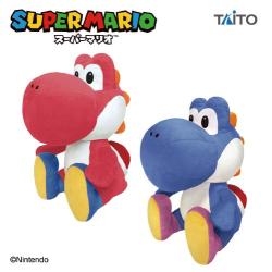 スーパーマリオ 特大サイズぬいぐるみ おすわりヨッシー あか＆あお