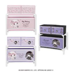 マイメロディ クロミ 月夜のメロクロ3ボックス付き収納ケース