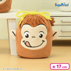 【イエロー】おさるのジョージ ぽってりぬいぐるみ巾着