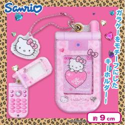 【ヒョウ（ピンク）】GOGOギャルキティ スライドガラケーキーホルダー