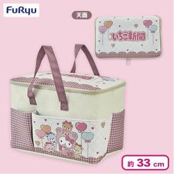 【ブラウン】ハローキティ いちご新聞645号コラボレーション大きなポッケ付きバスケット