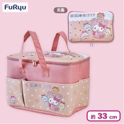 【アイボリー】ハローキティ いちご新聞645号コラボレーション大きなポッケ付きバスケット