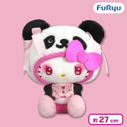【ブラック】パンダ ハローキティ 中華ロリータBIGぬいぐるみ
