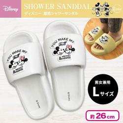 【ホワイト・Lサイズ】ディズニー 厚底シャワーサンダル
