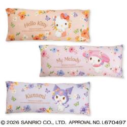 サンリオキャラクターズ 水彩花柄ロングクッション