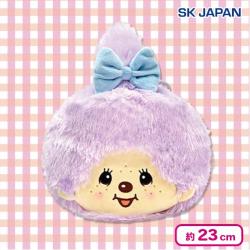 【モンチッチちゃん（パープル）】モンチッチ窓付きぬいぐるみ巾着
