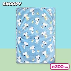 【ブルー】スヌーピーフランネル毛布5
