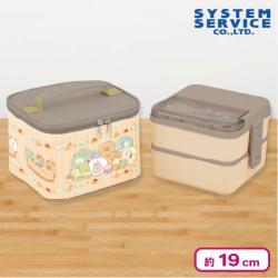 【ブラウン】すみっコぐらし たぬきのまんまるレストラン 保冷ポーチ付きスクエアランチボックス